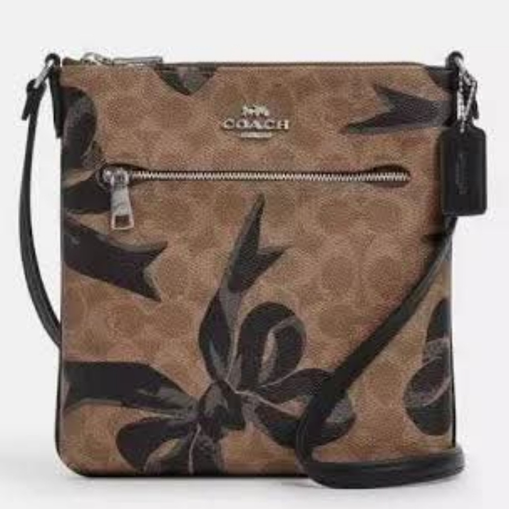 Coach CAB00 Mini Rowan File Bag In Signature Canvas With Bow Print  NWT